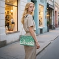thumbnail image 7 of FORMRS Women Crossbody Purse with Chain Strap Vegan Leather Shoulder Handbag, Green and White Pattern, 7 of 7