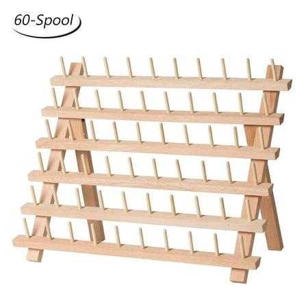 HAITRAL 60-Spool Sewing Thread Rack, Wooden Embroidery Thread Organizer, Excellent Home Décor, Easy Storage, Beautiful Accessory
