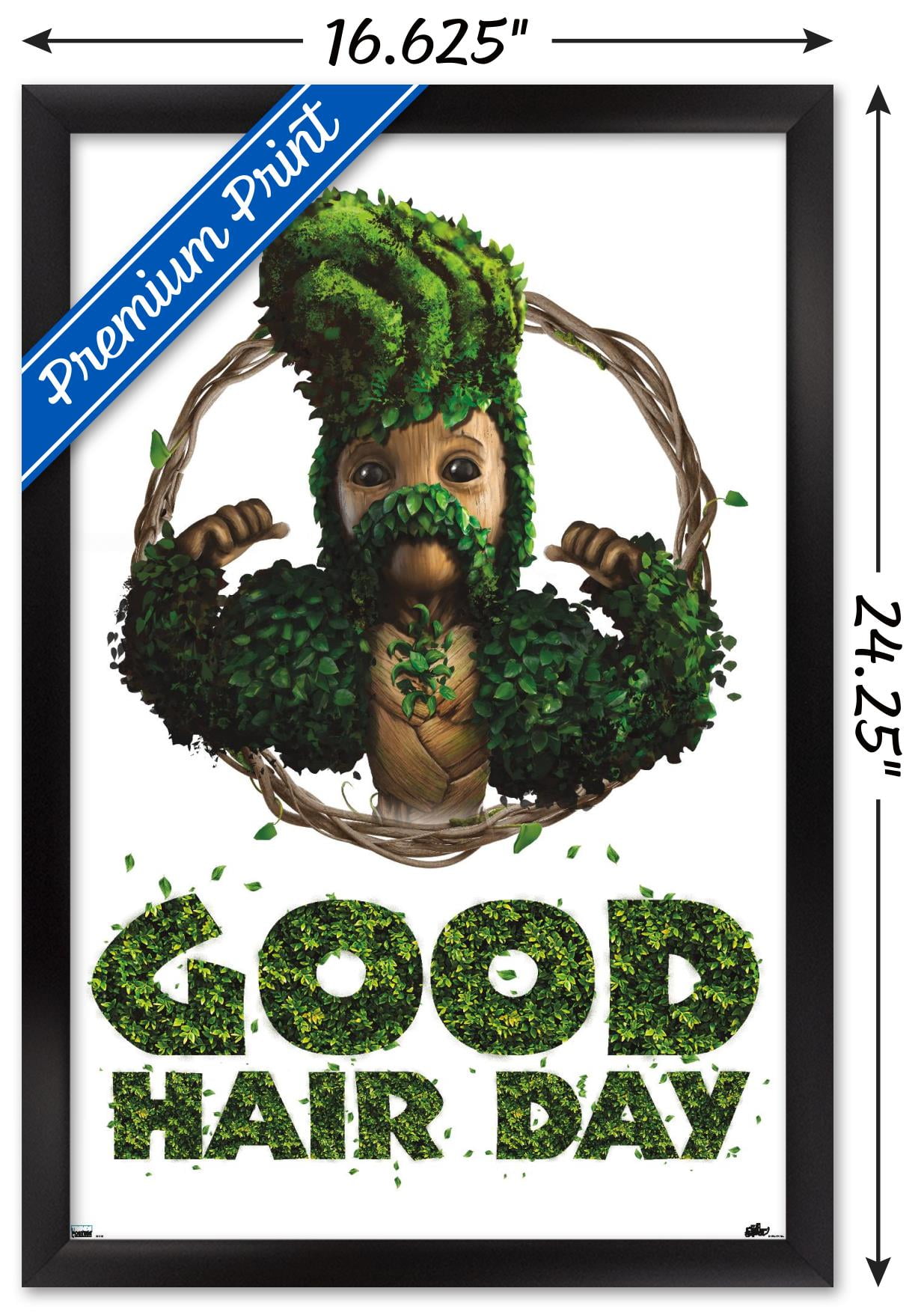 Marvel I Am Groot - Good Hair Day Wall Poster, 14.725" x 22.375" Framed