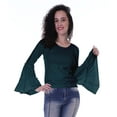 thumbnail image 3 of Moomaya T-Shirt à Manches Longues pour Femmes, Col Rond, Coupe Décontractée, Été, 3 of 5