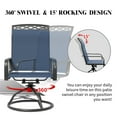 thumbnail image 2 of Patio Swivel Dining Chair with High Backrest - 360° Rotating & 15° Rocking, Textilene Fabric Outdoor Chair, Lightweight Waterproof And Breathable Pattern Design for Garden, Deck, Poolside(2, Blue), 2 of 9