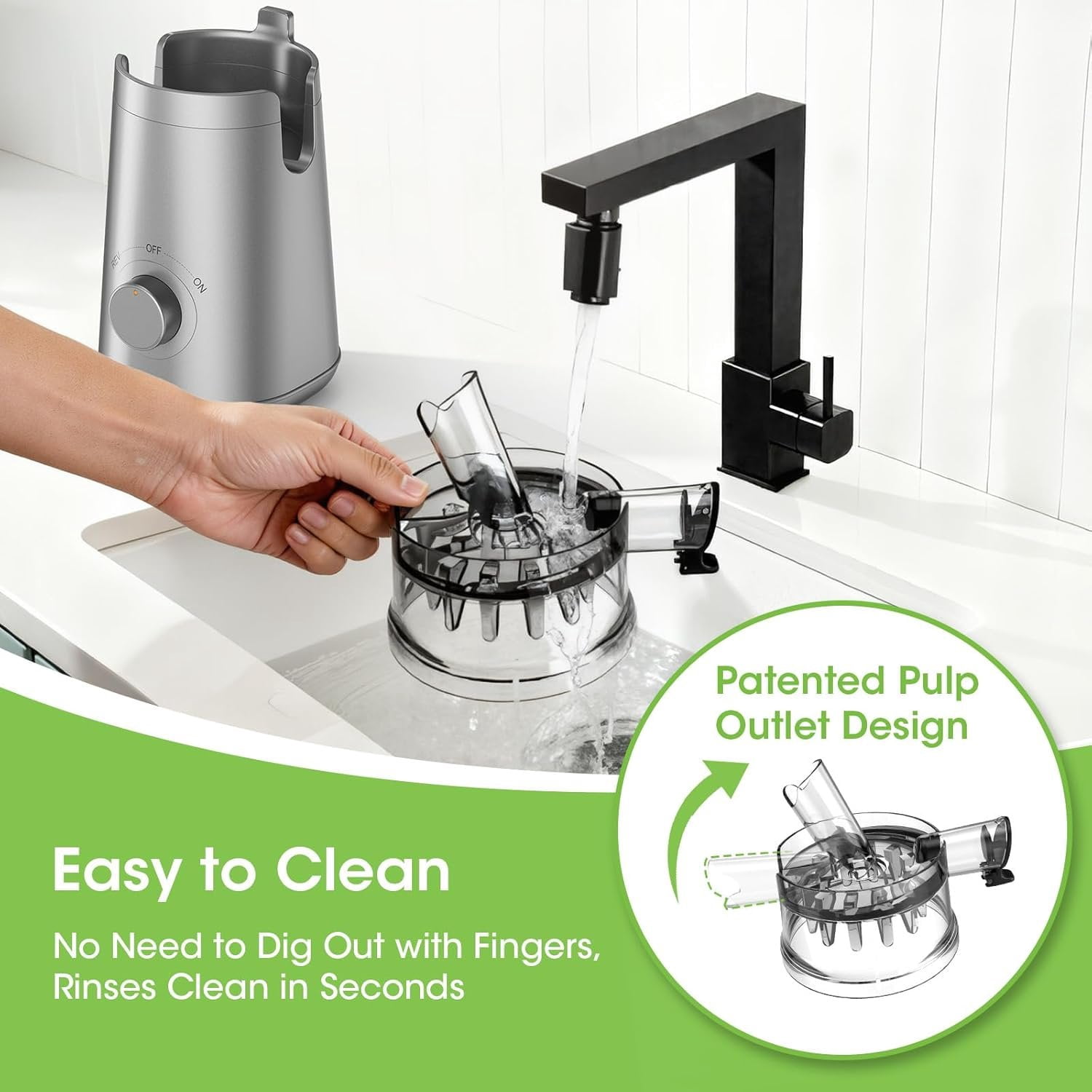 Juicer Machines, 5.3" Wide Feed Chute Cold Press Juicer for Whole Vegetables & Fruits, High Juice Yield,  (Slivery)
