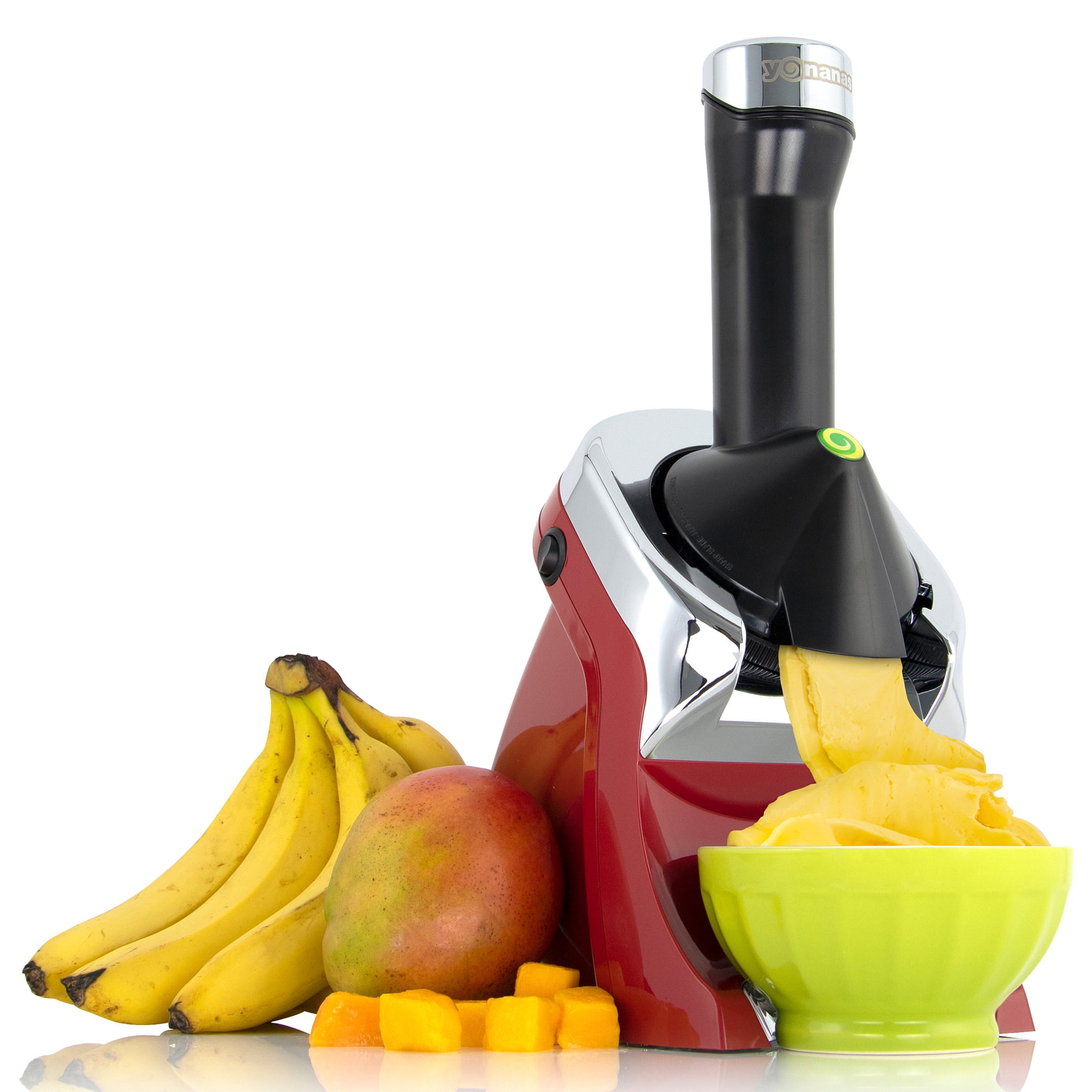 Yonanas Deluxe Red Non Dairy Frozen Fruit Soft Serve Dessert Maker