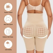 Vaslanda 2 Packs Tummy Control Shapewear Shorts Faja Body Shaper for Women High-Waisted Thigh Slimming