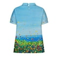 thumbnail image 5 of GaThRRgYP Womens Tops Short Sleeve Casual,Women's Ladies Fashion Casual Cropped Short Sleeve Printing Loose Shirt Blouse Top Sky Blue M, 5 of 5