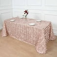 thumbnail image 3 of BalsaCircle 90" x 132" Dusty Rose Leaf Petals Taffeta Rectangle Tablecloth Reception Catering, 3 of 8