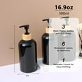 thumbnail image 2 of Shampoo and Conditioner Dispenser Set of 3, Refillable Plastic Shampoo Pump Bottles 16.9oz, Empty Body Wash Dispenser for Bathroom, Shower, Travel, Black, 2 of 6