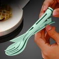 thumbnail image 6 of NWOKYZGH 3PCS Wheat Straw Cutlery, Reusable Utensils Set Portable Travel 3 in 1 Spoon fork Knife Tableware, Eco-Friendly, BPA Free, Flatware for Kids Adults, Travel Picnic Camping, 6 of 6