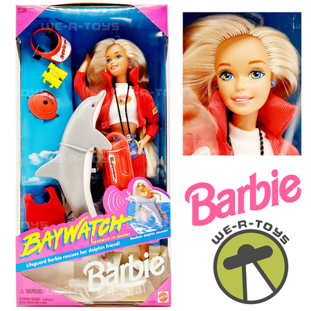 Baywatch Barbie Doll with Dolphin & Accessories 1994 Mattel 13199