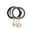 Black-Pewter-Black, variant on Jasmine Vegan Leather Women’s Bangle Wristlet Keychain set by Mia K- 3 pieces