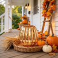 thumbnail image 5 of Fall Mercury Glass Light up Pumpkin Decor Fall Decoration for Home Thanksgiving Lamps for Festive Decoration Halloween Decorations Starry Night Pumpkins Tabletop Centerpiece Fall Home Decor, 5 of 7