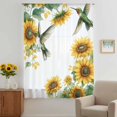 thumbnail image 3 of Sunflower Sheer Curtains 84 Inches Long, Yellow Summer Flower Hummingbird Retro Light Filering Curtains, Breathable Simi Curtain Privacy Drapes for Living Room Bedroom Lightweight Window Treatment, 3 of 9