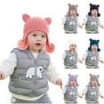 thumbnail image 2 of shoper Baby Winter Hat with Ear Flaps Cute Bear Earflap Beanie with Pom Pom Warm Fleece Lining Knit Cap for Toddler Boys Girls, 2 of 5