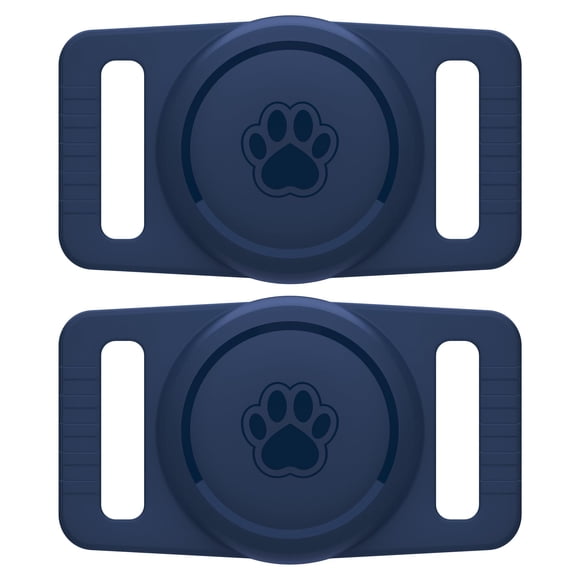Soporte para collar de perro GOCII para Airtag, silicona impermeable, paquete de 2