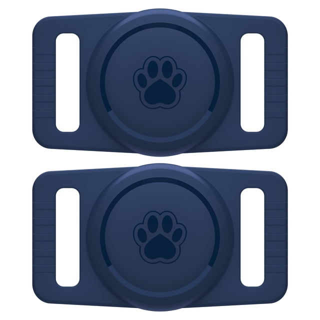 Soporte para collar de perro GOCII para Airtag, silicona impermeable, paquete de 2