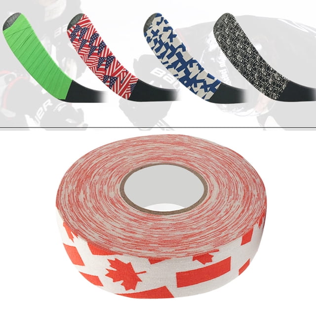Hockey Protective Tape Badminton Pole Tape Hockey Stick Tape Wear Anti Skid Strong Adhesion for Hockey Badminton Racket and Pole Protection 2.5cm X 25m Red Maple Leaf & Stripes