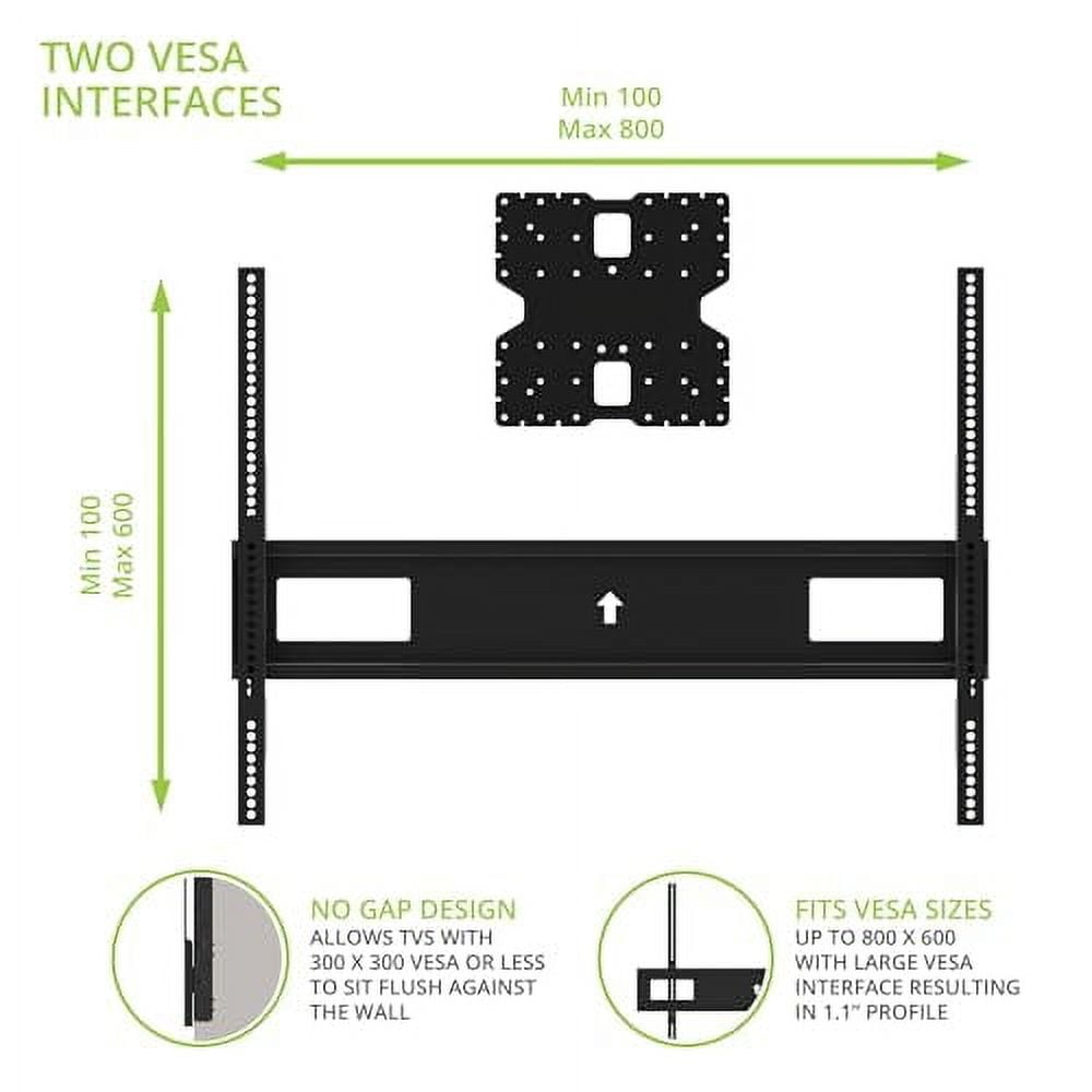 Kanto R400 Recessed in-Wall Full Motion Articulating TV Mount for 35" - 65" TVs | 300x300 VESA No Gap Flush Install | 0.3" Profile 400x400 VESA | Swivel and Tilt Capable | Cable Management Clips