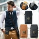 thumbnail image 1 of Xihbxyly Bolsa de Cuero para Teléfono Móvil, Riñonera para Deportes Al Aire Libre, Piel de Vacuno Resistente, Cierre de Seguridad con Clip para Cinturón, Bolsillo Multiusos, Ideal para Senderismo, Ru, 1 of 5