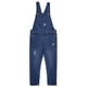 thumbnail image 1 of Overol de Mezclilla Para Niños Pequeños, con Agujeros Rotos y Banda Elástica en el Interior, Ropa de Trabajo, Azul, 6-7 Años, 1 of 6