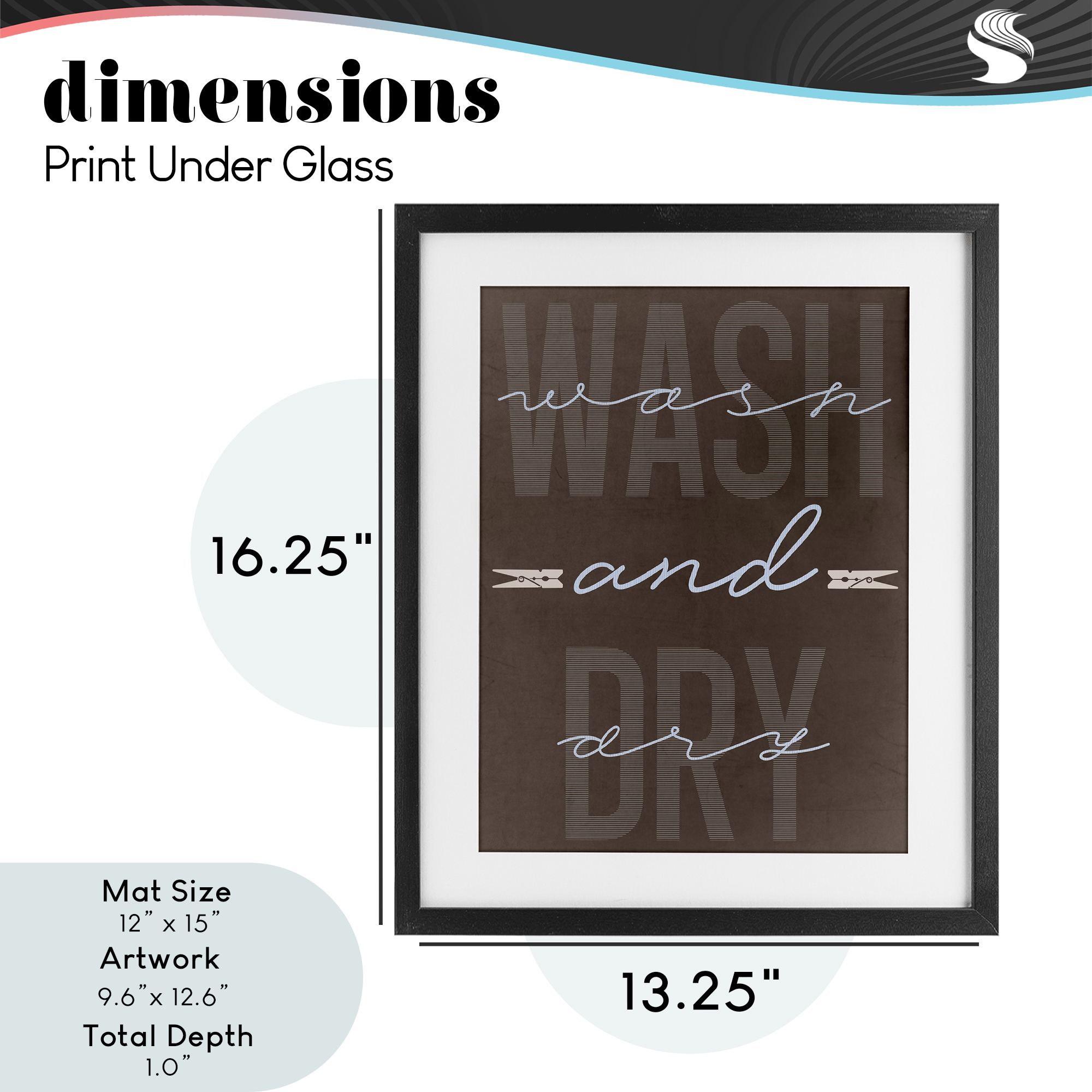 Wash And Dry Brown Black Framed Print Under Glass, design by Marcus Prime
