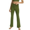 thumbnail image 2 of Women's Yoga Pants Yoga Pants Women Flare Leggings Elastic High Waisted Workout Pants Lightweight Comfy Plain Casual Pant,Green Women's Yoga Pants L, 2 of 9