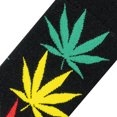 thumbnail image 3 of Crazy Socks Rasta Leaves, Weed Themed, Fun Print Novelty Crew Socks for Men, 3 of 6
