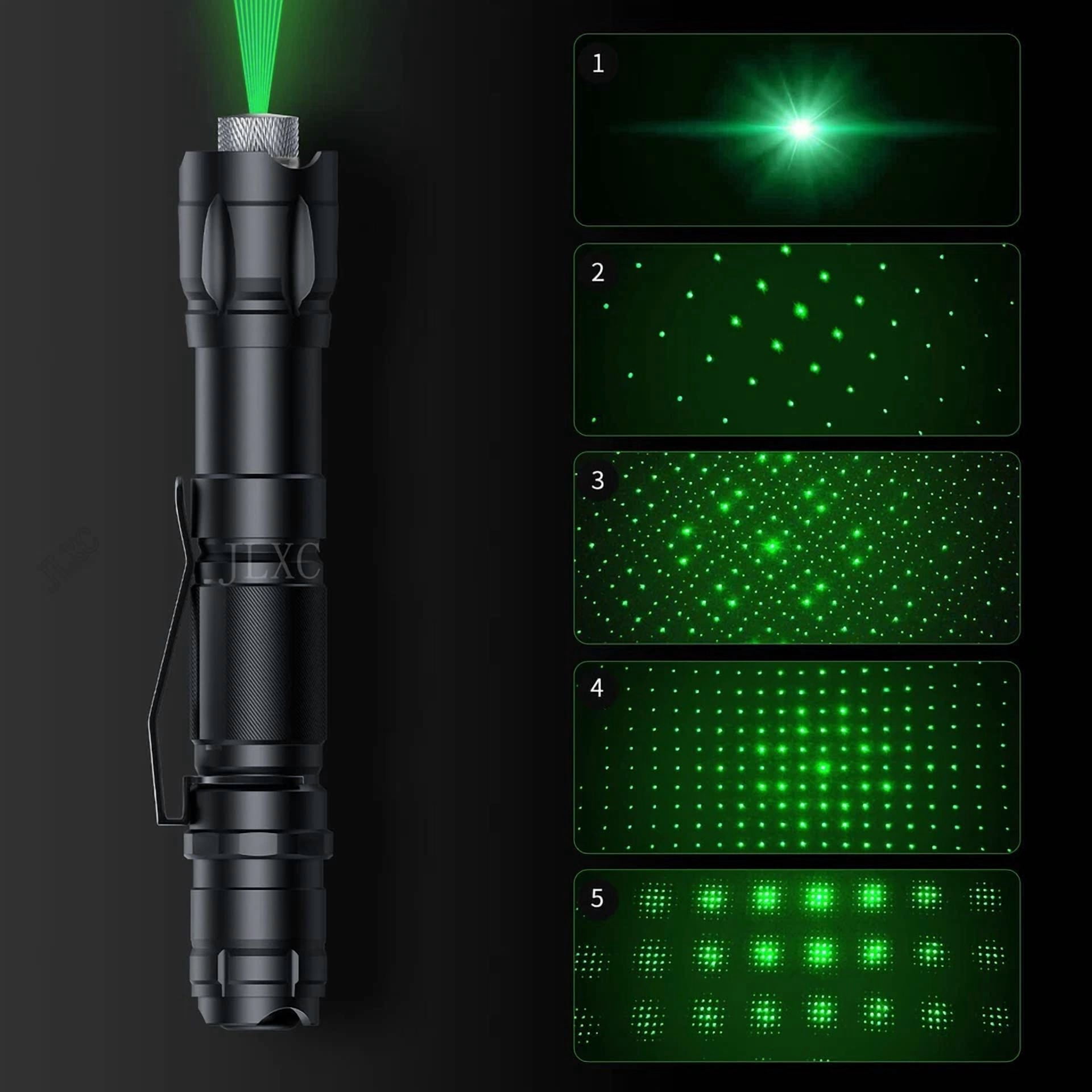 CRESTIN- 2X 6000Miles Green Laser Pointer Star Visible Beam Light Rechargeable Lazer Pen