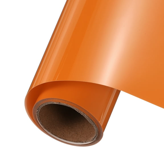 Uxcell Dark Orange Heat Transfer Vinyl, 10 Inch x 5ft Iron-on Vinyl Roll for Decal Cutting, Signs, Scrapbooking, DIY Craft, Home Decoration