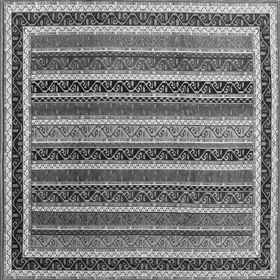 Ahgly Company Indoor Square Abstract Gray Contemporary Area Rugs, 8' Square