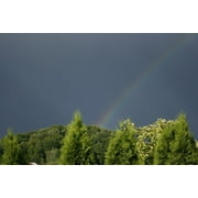 Peel-n-Stick Poster of Rainbow Sky Blue Nature Landscape Rainbow Sky Poster 24x16 Adhesive Decal