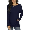 thumbnail image 6 of JuneFish Womens Casual Loose T Shirts Long Sleeve Blouses Tunic Tops with Pockets, 6 of 6