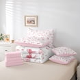 thumbnail image 6 of meiyoeat Pink Cute Flowers 7-Piece Twin Bedding For Girls,Kawaii Coquette Bowknot Bedding Comforter Set For Kids,Pink Reversible, 6 of 7