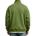 thumbnail image 4 of Sweatshirt for Men Quarter Zip Stand Collar Pullover Long Sleeve Relaxed Fit Casual Tops, 2XL, 4 of 8