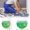 thumbnail image 2 of Yao Double Sided Carpet Tape for Area Rugs Carpet Adhesive Removable Multi-Purpose Rug Tape Cloth for Hardwood Floors, Outdoor Rugs, Carpets Heavy Duty Sticky Tape, 2 Inch x 10 Yards, White, 2 of 5