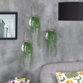 thumbnail image 5 of MyGift 3 Piece Wall-Hanging White Ceramic Planters with Artificial String of Pearls, 5 of 5