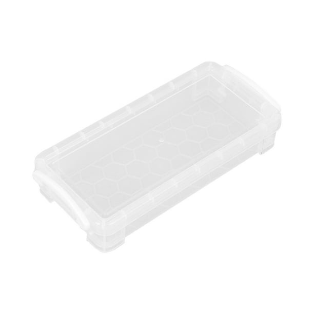 Estuche organizador de plástico transparente para lápices, de gran capacidad, con cierre hermético, apilable, ideal para guardar bolígrafos, marcadores y otros artículos de oficina.