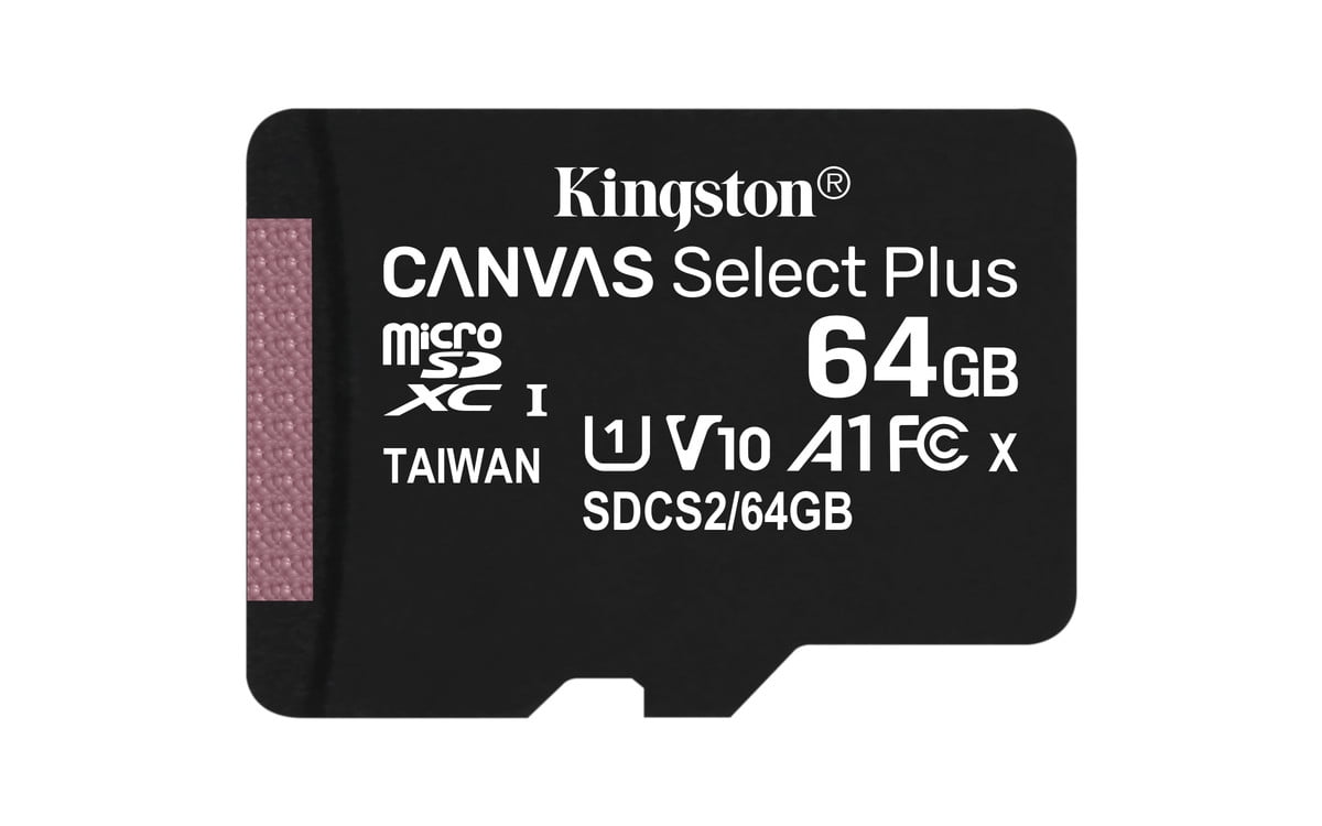 Kingston 64GB microSDXC Canvas Select Plus 100MB/s Read A1 Class