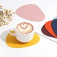 thumbnail image 4 of 4 Piezas de Posavasos de Cuero, Posavasos Irregulares para Mesa de Café, Regalos de Inauguración de Casa (5.3 x 4.3 Pulgadas, Rojo Vino), 4 of 7