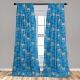 thumbnail image 5 of Botanical Curtains 2 Panels Set, Feminine Abstract Flowers in Summer Tones Repeated Illustration, Window Drapes for Living Room Bedroom, 56"W X 95"L, Sea Blue and Multicolor, by Ambesonne, 5 of 5