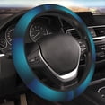 thumbnail image 5 of Rateoe Blue and Teal Gradient Pattern Elastic Stretch Steering Wheel Cover, Universal 15 inch, Microfiber Breathable , Anti-Slip, Odorless, Easy Carry, 5 of 6