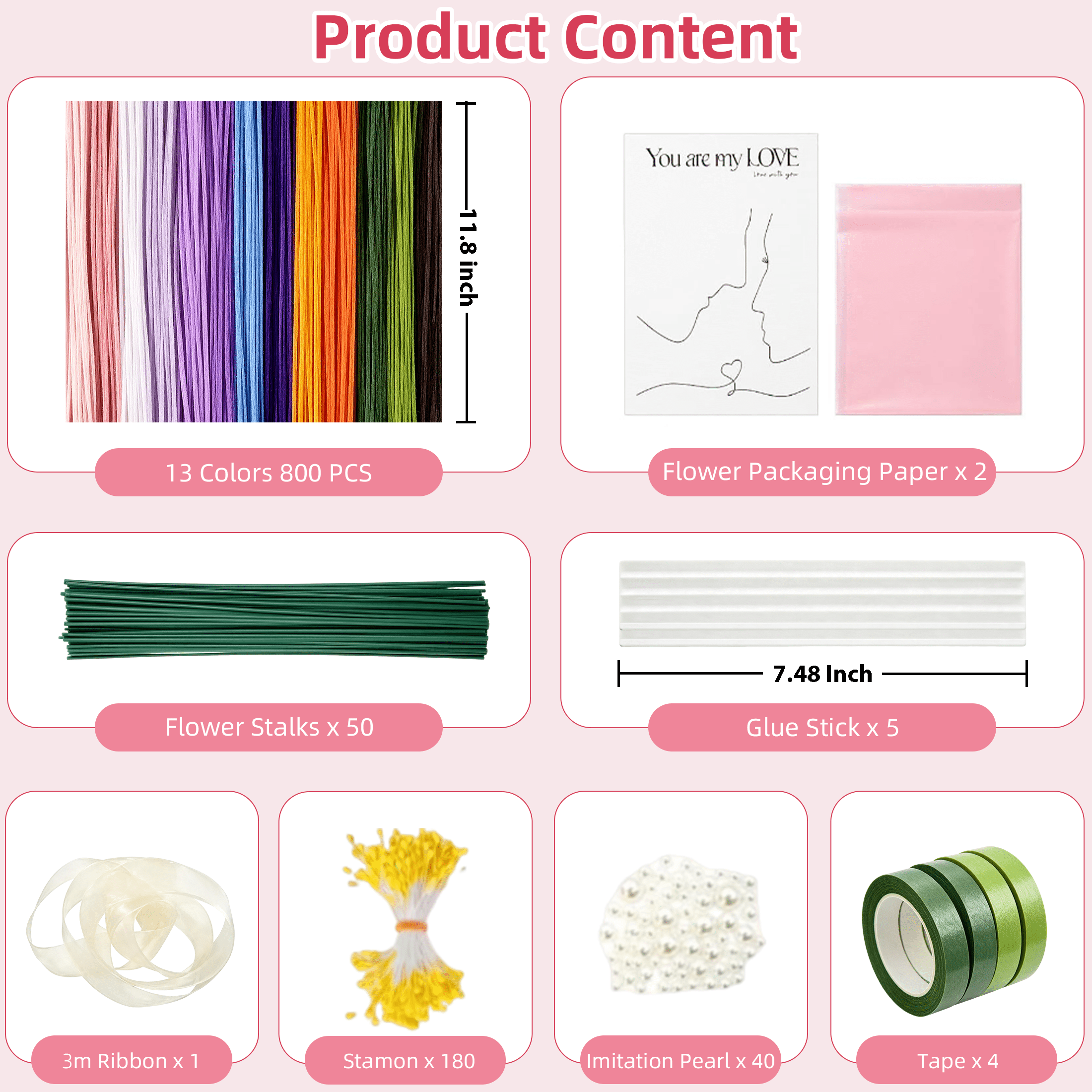 GARITIN Pipe Cleaners, 800 Pcs Chenille Stems Craft Kit 13 Colors, Art Craft Supplies for Adults Girls Kids