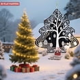 thumbnail image 4 of Stylized Metal Hanging Christmas Tree Wind Spinner - Intricate Patterns & Egg-Shaped Ornaments for Garden Decor Reindeer Silhouette Base, 4 of 7