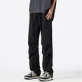 thumbnail image 4 of Autumn Vintage Baggy Techwear Pants For Men Casual Fashion Straight Wide Leg Trousers Hip Hop Drawstring Y2K pantalones hombre, 4 of 6