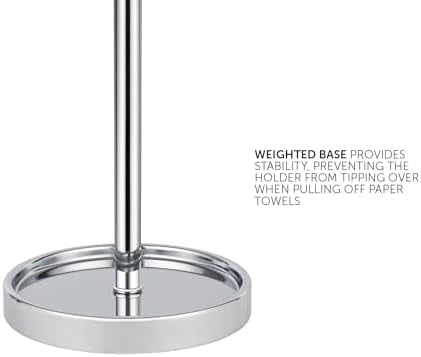 Countertop Paper Towel Holder - Modern Bell End Minimalist Design - Color Chrome