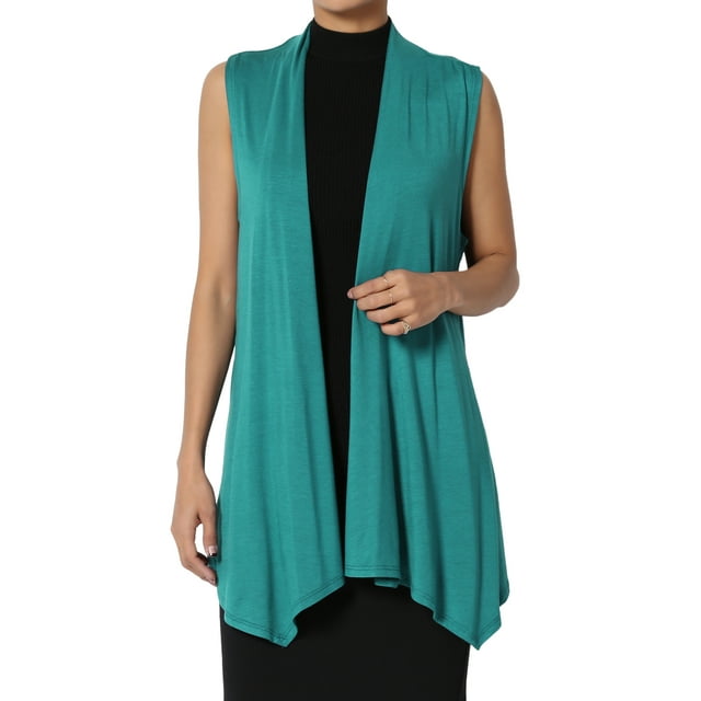 TheMogan Gilets Longs pour Femmes Sans Manches Légers Cardigan Ouvert