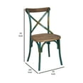 thumbnail image 5 of Industrial Style Wooden and Metal Frame Side Chair Brown and Turquoise - Saltoro Sherpi, 5 of 5