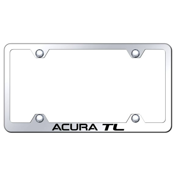 Acura TL Laser Etched Stainless Steel Wide Body License Plate Frame (Chrome)