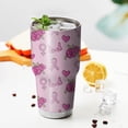 thumbnail image 3 of 30oz Pink Breast Cancer and Pioneer Flower Tumblers Stainless Steel Tumbler with Lid and Straw,Vacuum Insulated Double Wall Travel Tumbler Cups Mug with Cleaning Brush for Coffee,Tea, 3 of 7