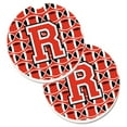 thumbnail image 1 of Carolines Treasures CJ1067-RCARC Letter R Football Scarlet & Grey Set of 2 Cup Holder Car Coaster, 1 of 1