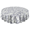 thumbnail image 5 of Round Tablecloth Dining Cover 60 Inch Polyester Waterproof Stain Wrinkle Free flower for Kitchen, 5 of 5